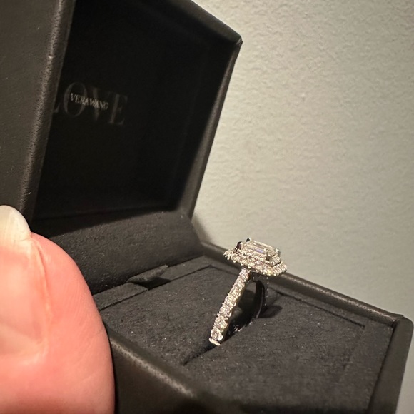 Vera Wang Love Collection 1.29 CT. T.W. Emerald-Cut Diamond Engagement Ring - Picture 6 of 10